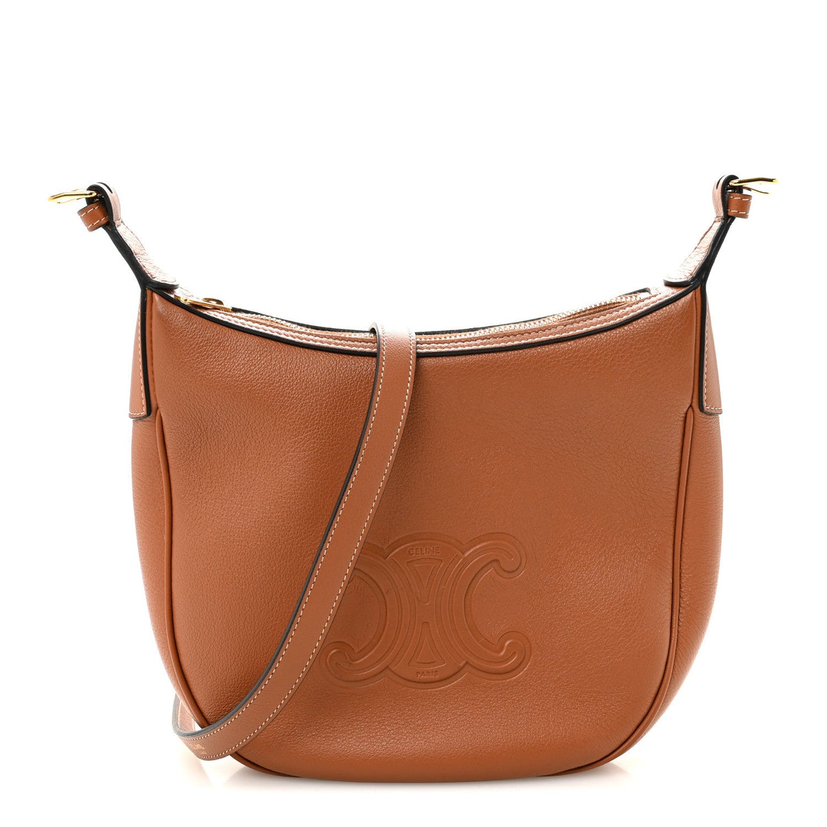 Small Calfskin Shoulder Bag - Tan