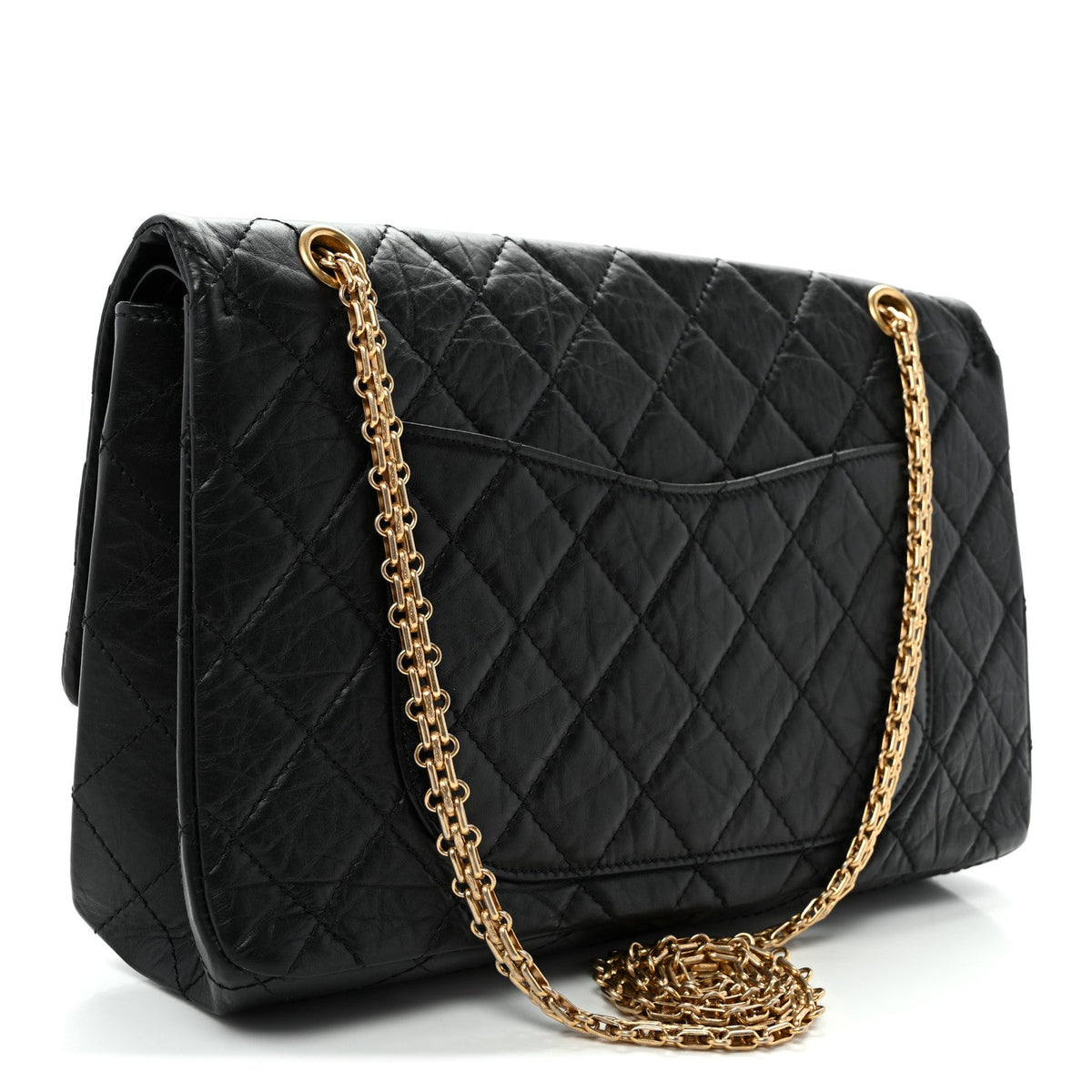 Quilted Calfskin Flap Shoulder Bag - Black