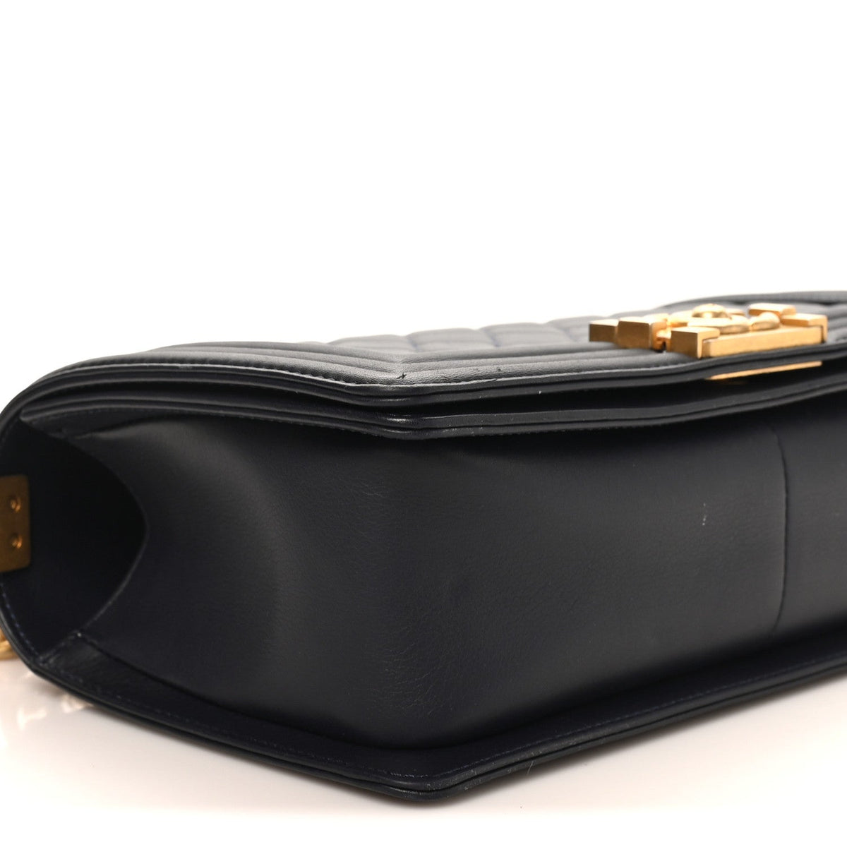 Medium Quilted Lambskin Flap Shoulder Bag - Dark Navy