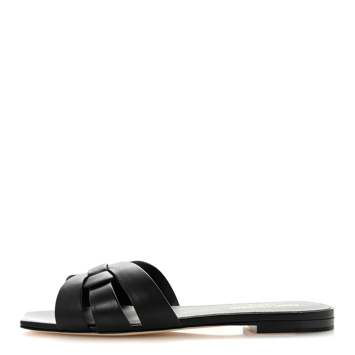 Calfskin Tribute Slide Sandals Black