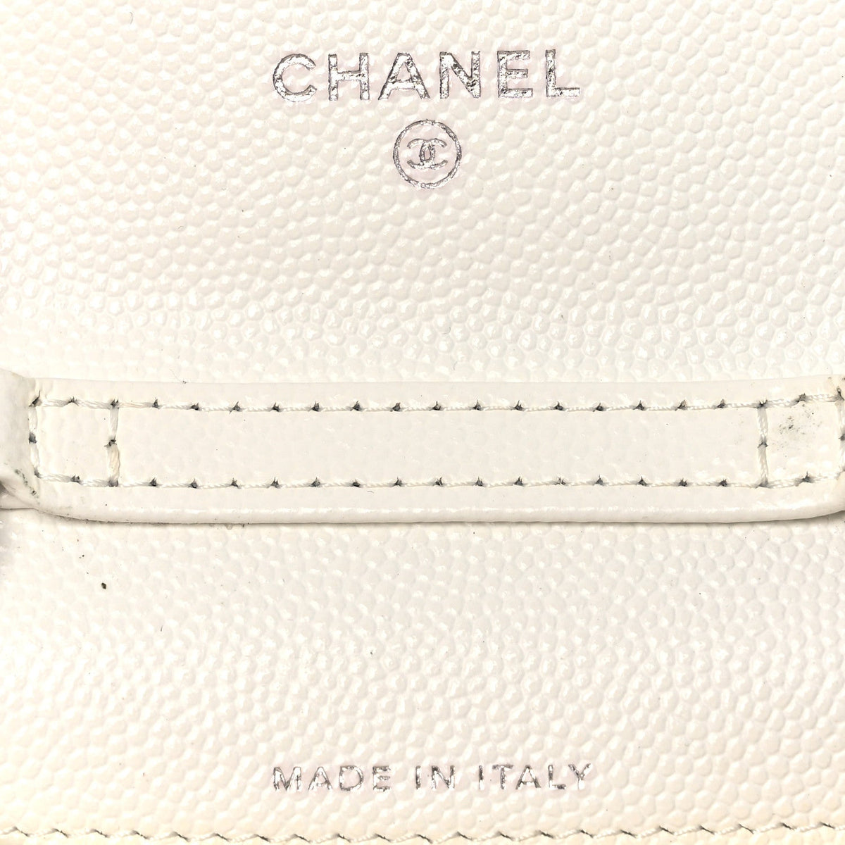 Quilted Caviar Clutch Bag - White