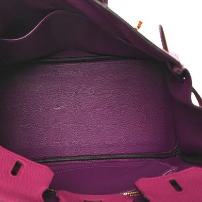 Togo Horseshoe Birkin 25 Rose Pourpre Ca Handbag
