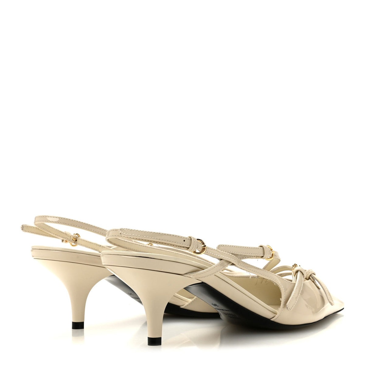 Miu Miu Patent Women's Vernice Buckle 55 Slingbacks 39 White