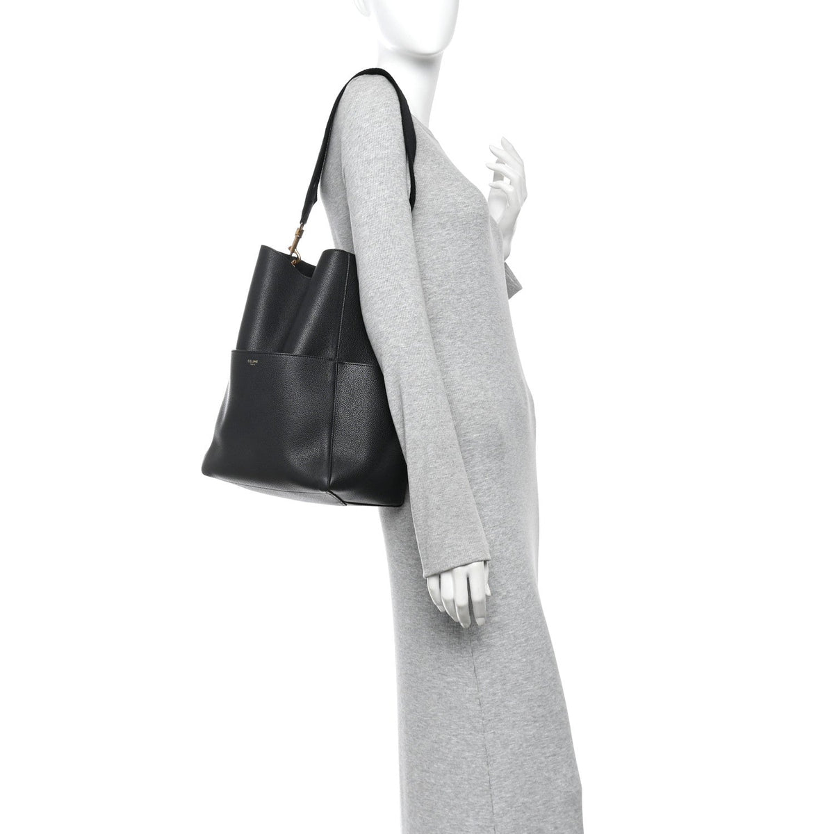 Calfskin Bucket Bag - Black