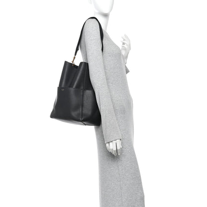 Calfskin Bucket Bag - Black