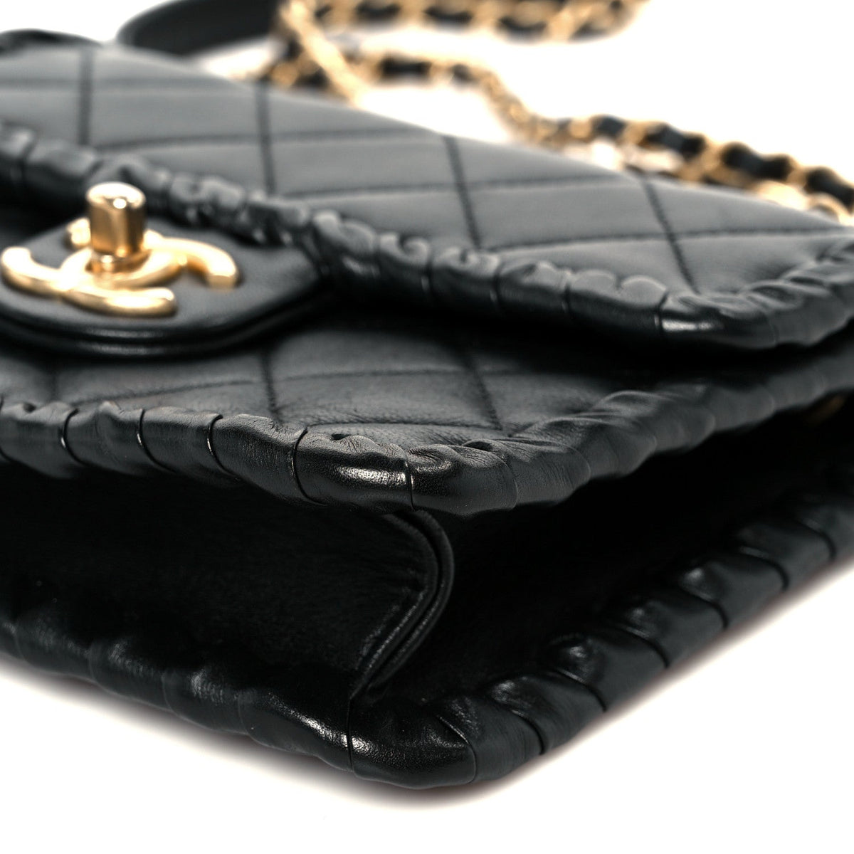 Mini Calfskin Flap Shoulder Bag - Black