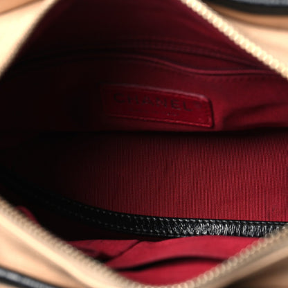 Small Quilted Calfskin Hobo Bag - Beige