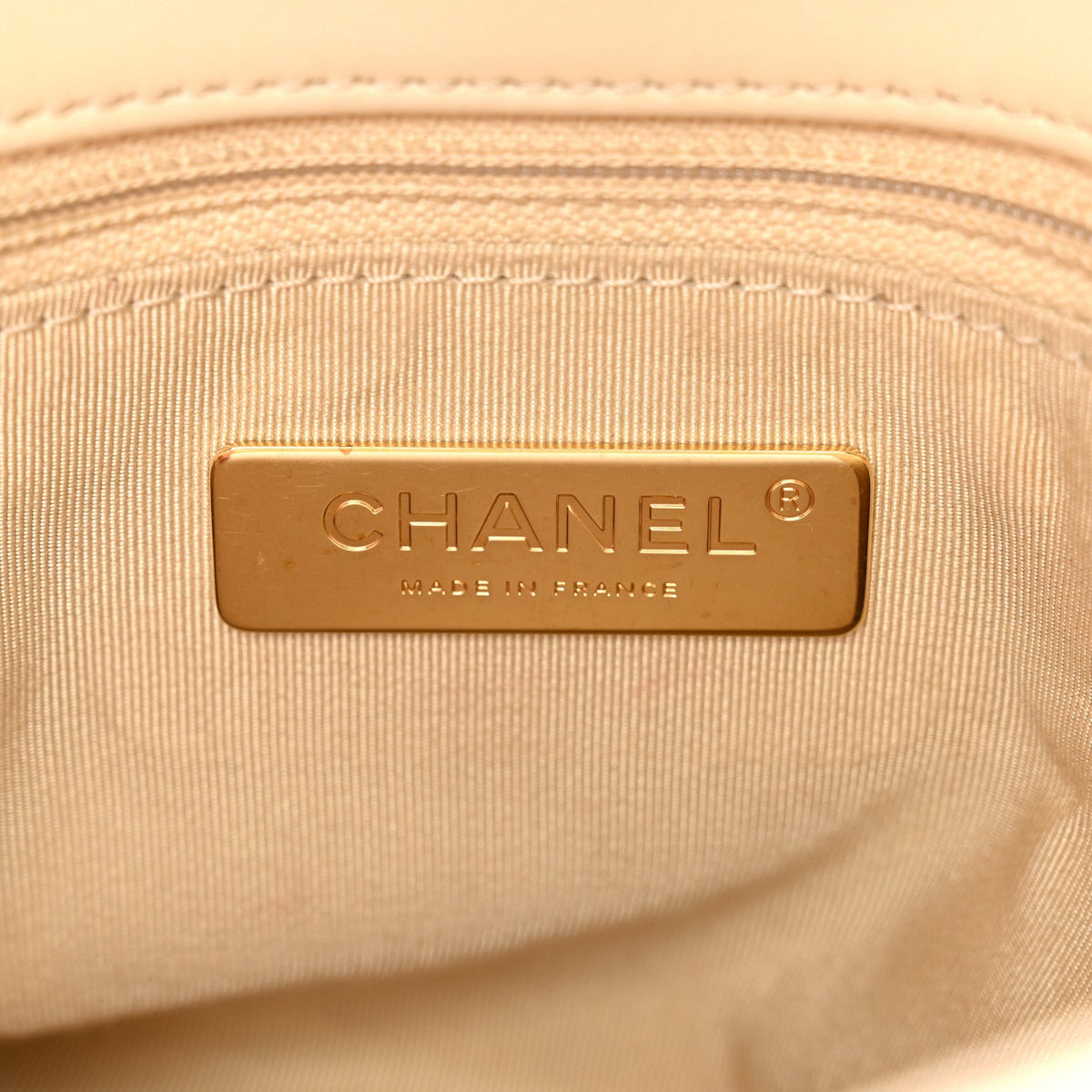 Medium Quilted Lambskin Flap Shoulder Bag - Beige