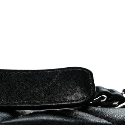 Medium Quilted Lambskin Flap Shoulder Bag - Black