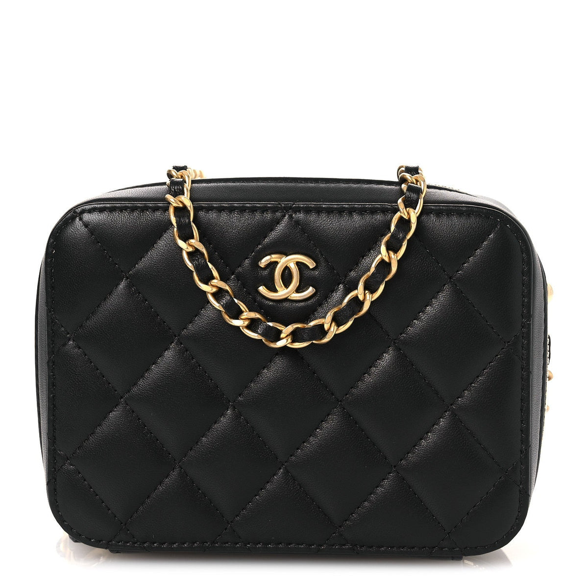 Quilted Lambskin Handbag - Black