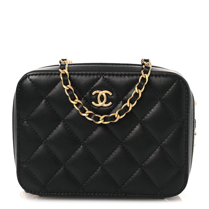 Quilted Lambskin Handbag - Black
