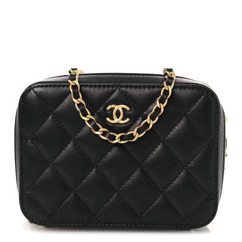 Quilted Lambskin Handbag - Black