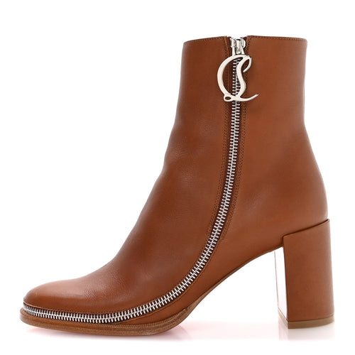 Calfskin Cl Zip Bootie Ankle Boots Cuoio