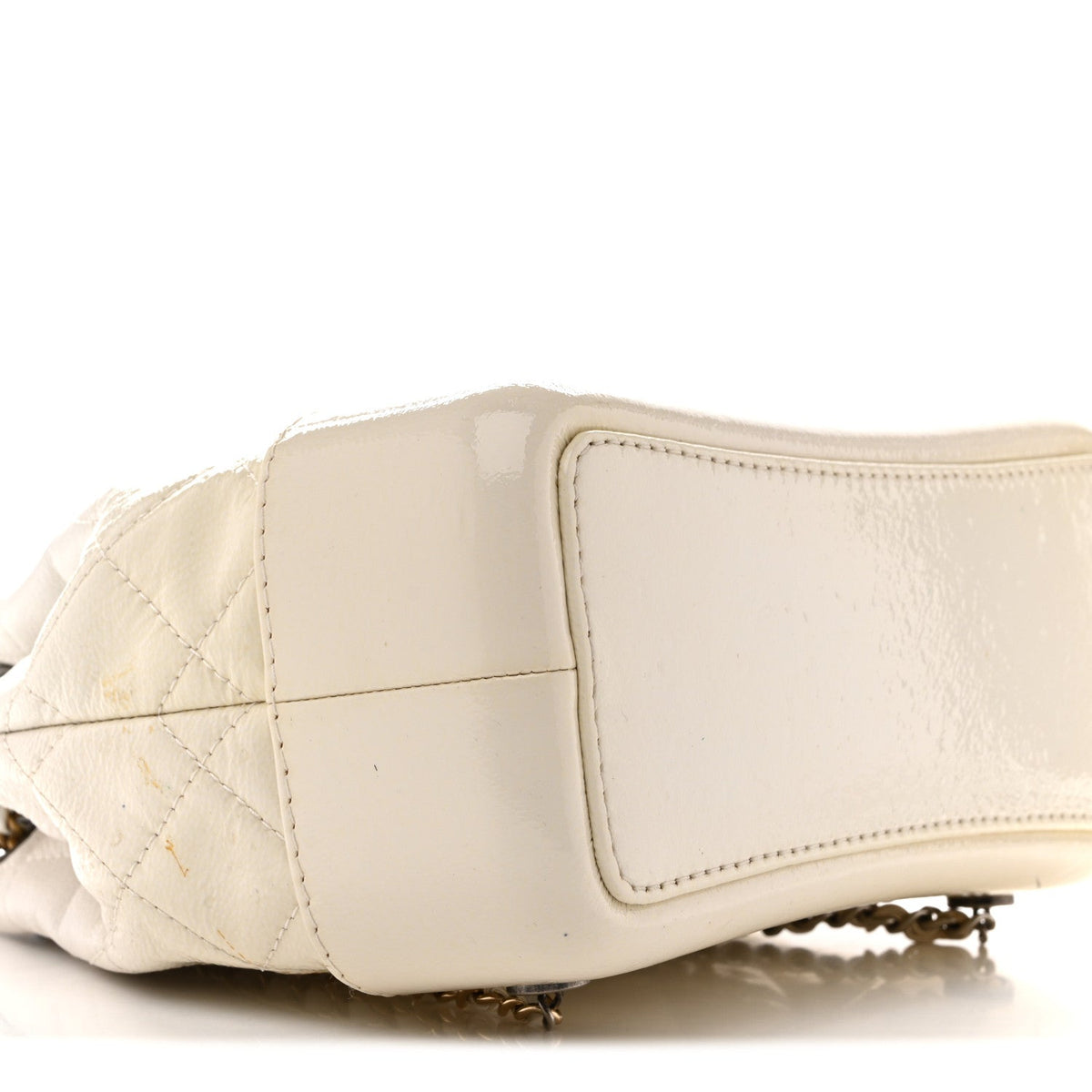Small Quilted Goatskin Backpack - White