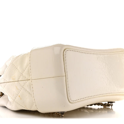Small Quilted Goatskin Backpack - White