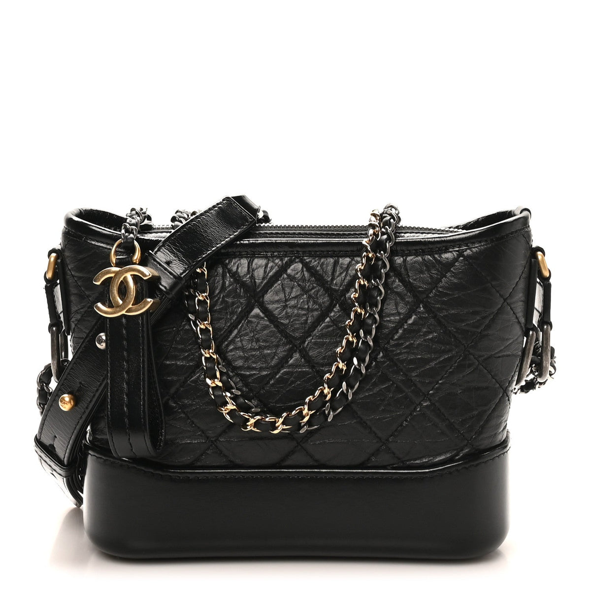 Small Quilted Calfskin Hobo Bag - Black