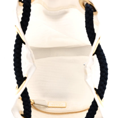 Small Nylon Bucket Bag - White