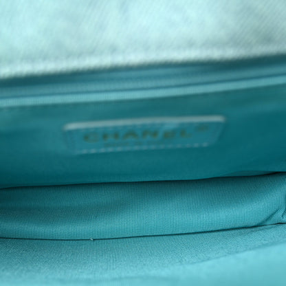 Small Quilted Flap Shoulder Bag - Blue