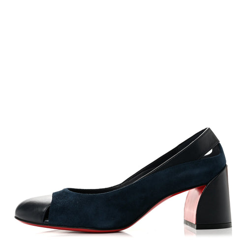 Christian Louboutin Suede Nappa Women's Miss Duvette 55mm Pumps 36.5 Marine