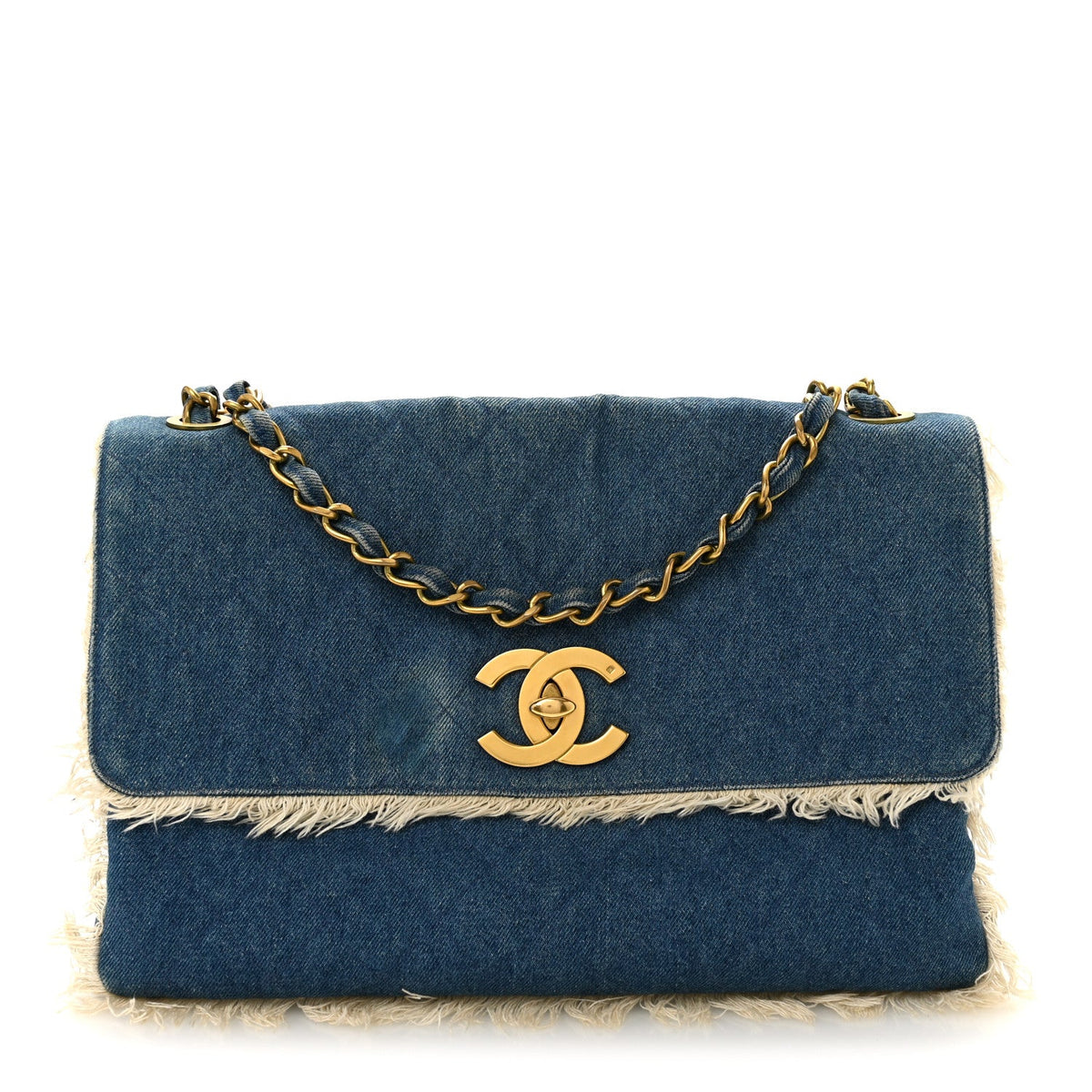 Quilted Flap Shoulder Bag - Blue