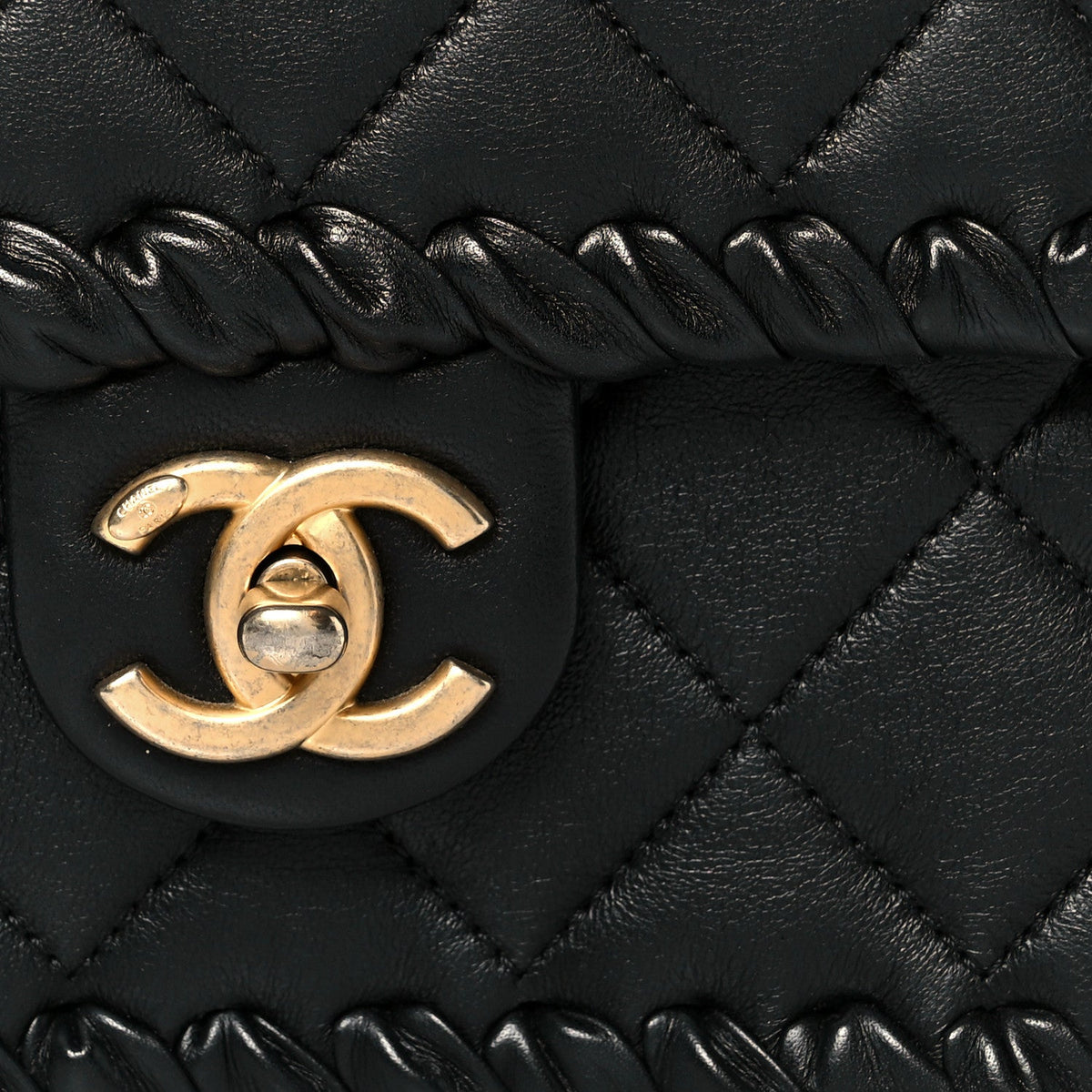 Mini Calfskin Flap Shoulder Bag - Black