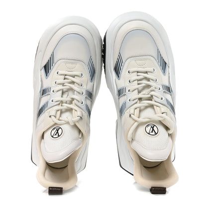 Louis Vuitton Calfskin Technical Nylon Women's LV Archlight Sneakers 38 White Blue Gris