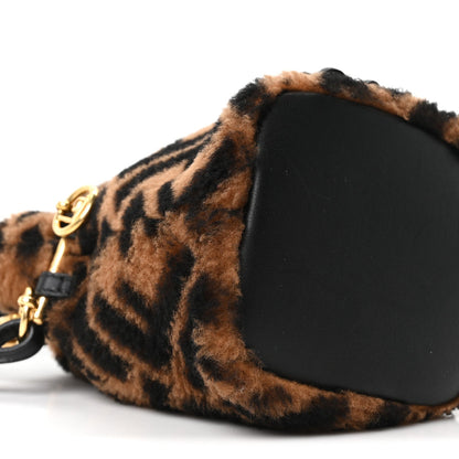 Mini Shearling Bucket Bag - Black