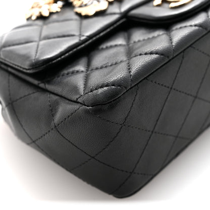 Mini Quilted Lambskin Flap Shoulder Bag - Tan