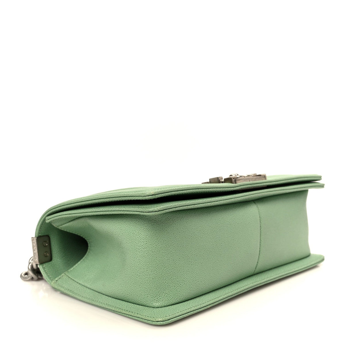 Medium Quilted Caviar Flap Shoulder Bag - Light Green