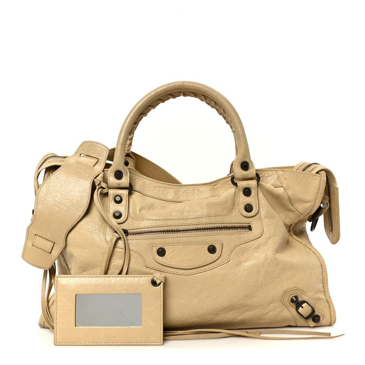 Agneau Classic Hardware City Dune Handbag
