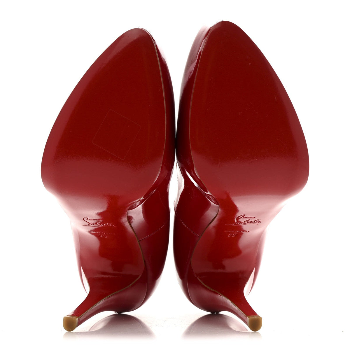 Christian Louboutin Patent Women's Rolando 120 Pumps 39 Loubi Red