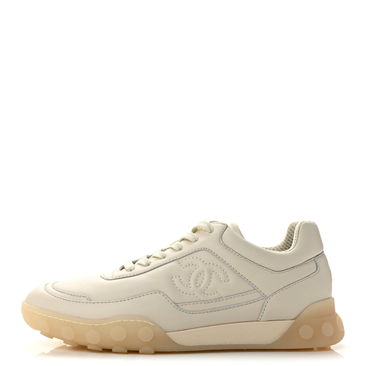 Calfskin CC Sneakers Ivory