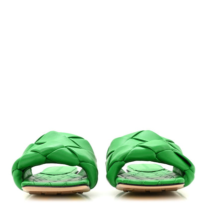 Bottega Veneta Nappa Maxi Intrecciato Lido Flat Women's Sandals 36 Grass