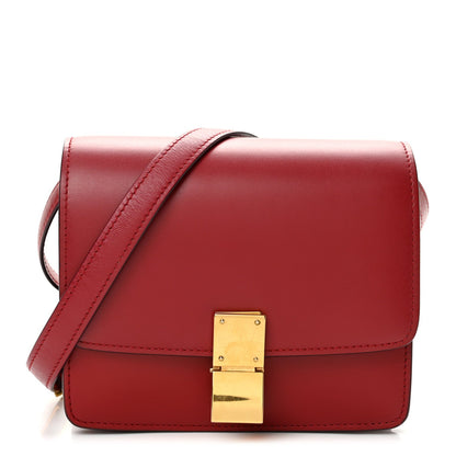 Small Calfskin Flap Shoulder Bag - Red