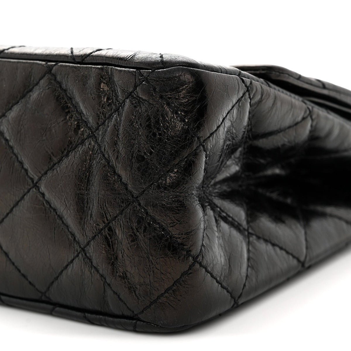 Quilted Calfskin Flap Shoulder Bag - Black