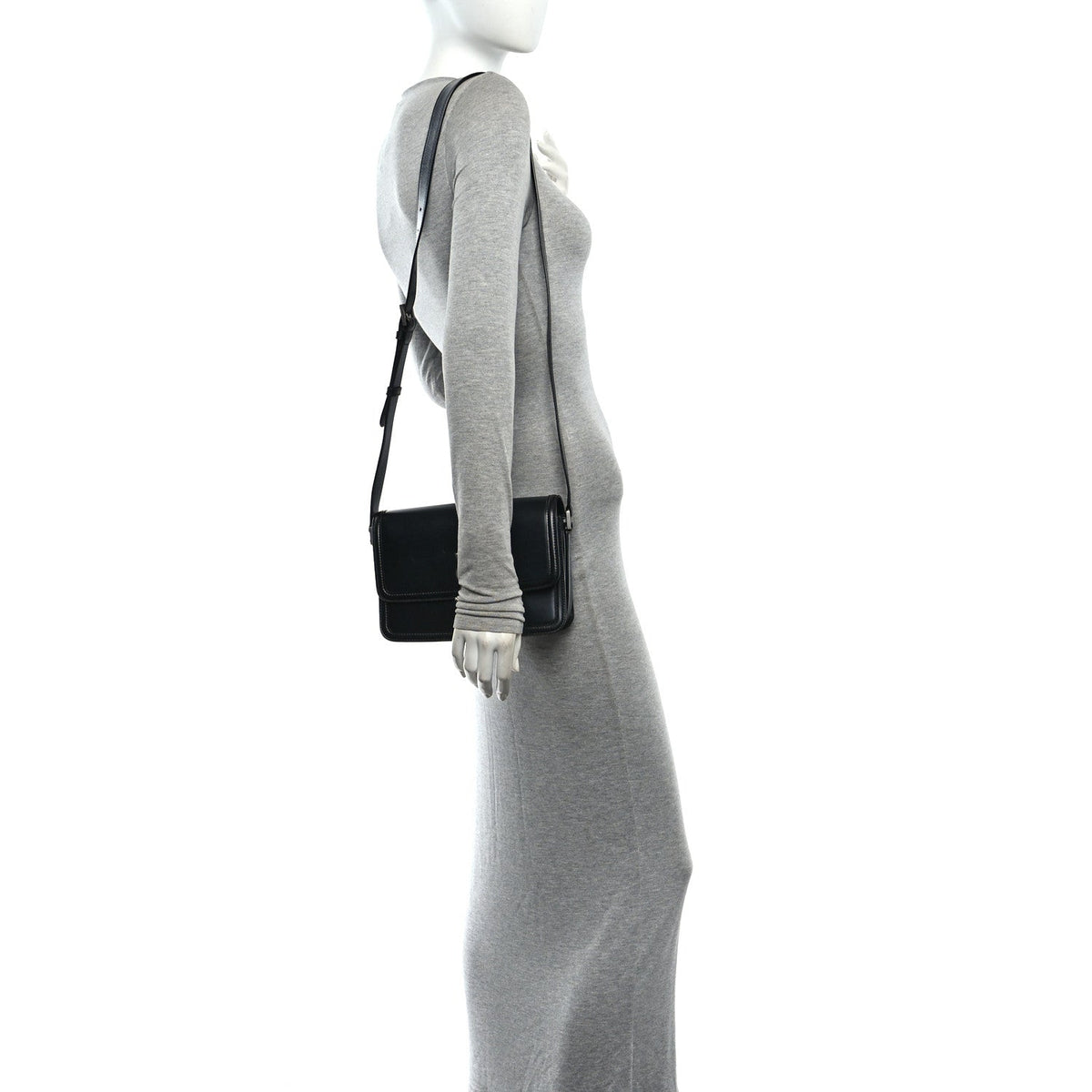 Medium Calfskin Satchel Bag - Black