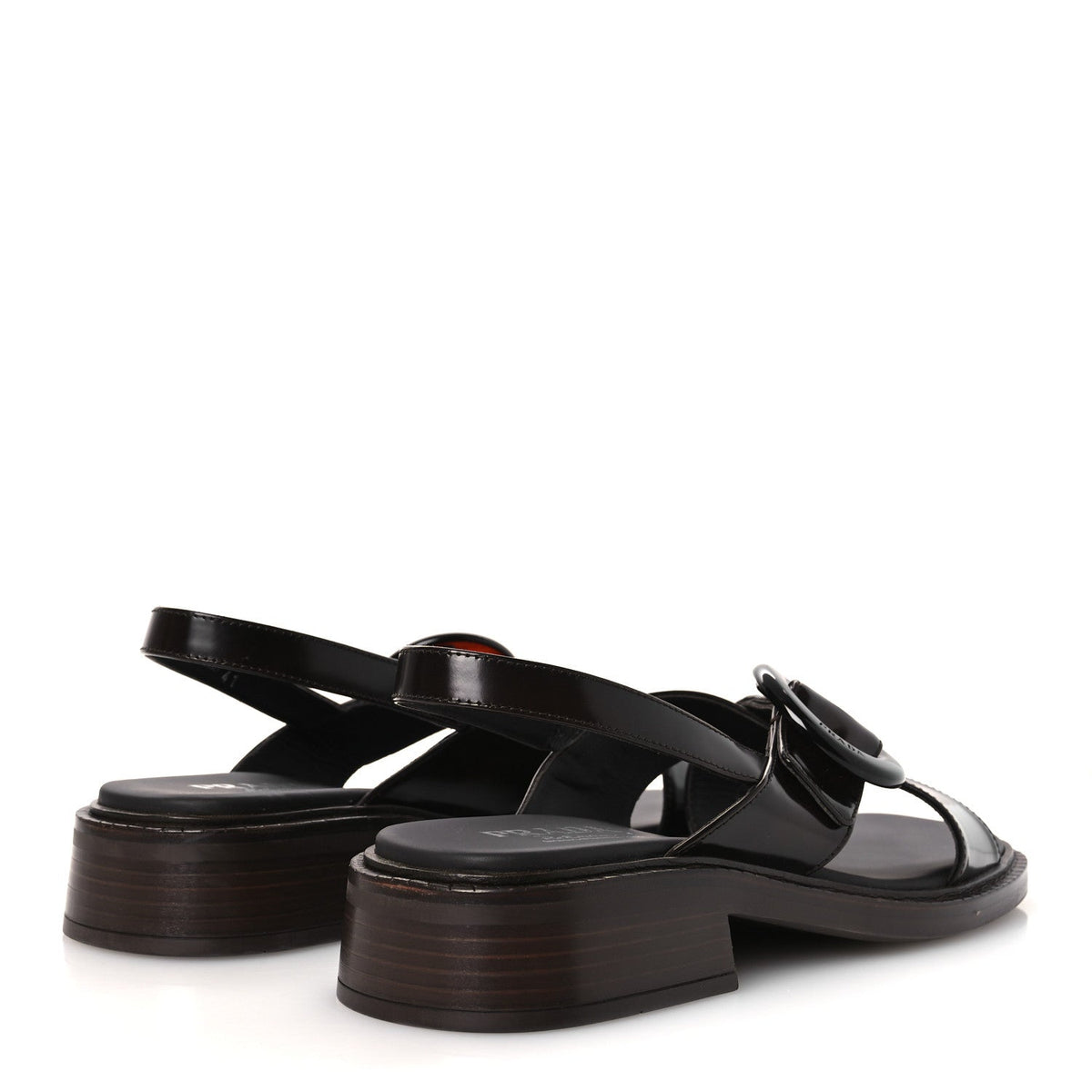 Prada Spazzolato Fume Re-Edition 1996 Women's Buckle Sandals 41 Bruciato