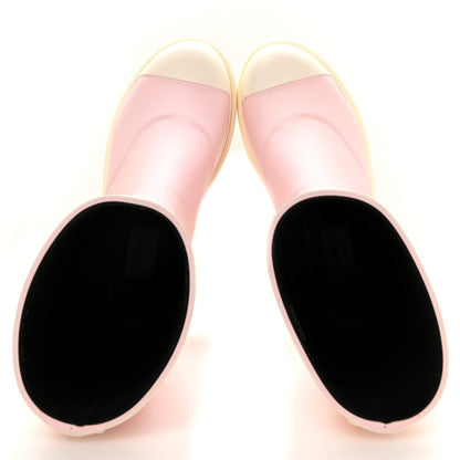 Chanel Caoutchouc CC Women's High Boots Light Pink White