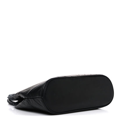 Quilted Lambskin Tote Bag - Black
