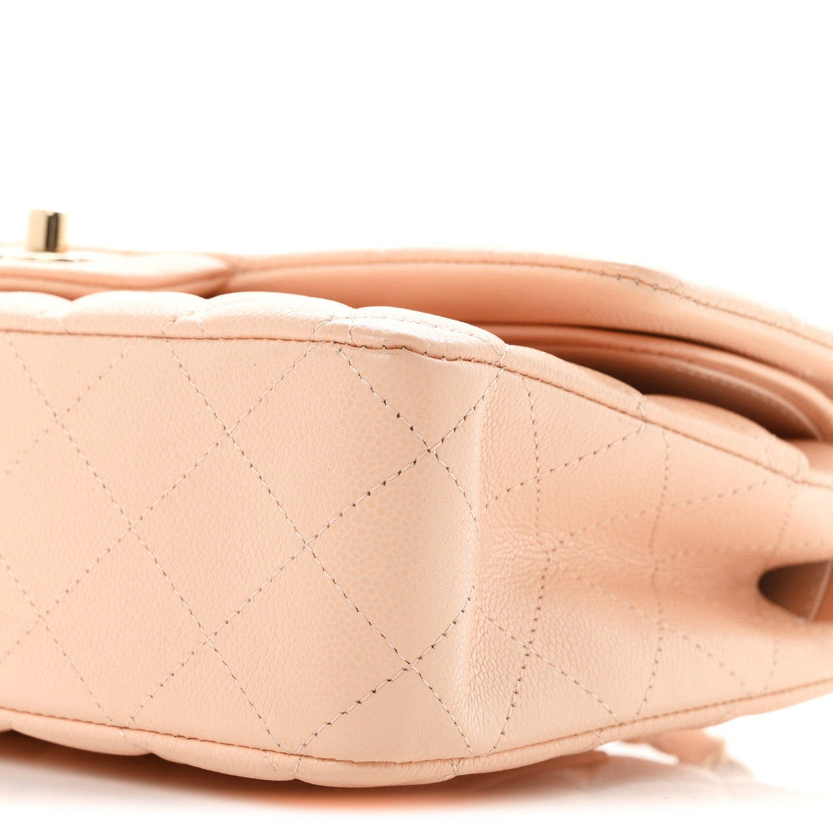 Medium Quilted Caviar Flap Shoulder Bag - Pink