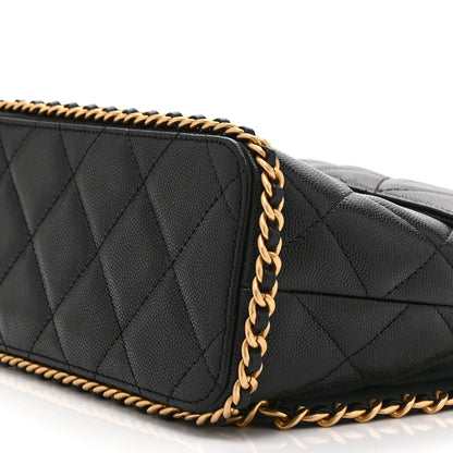 Quilted Caviar Backpack - Black
