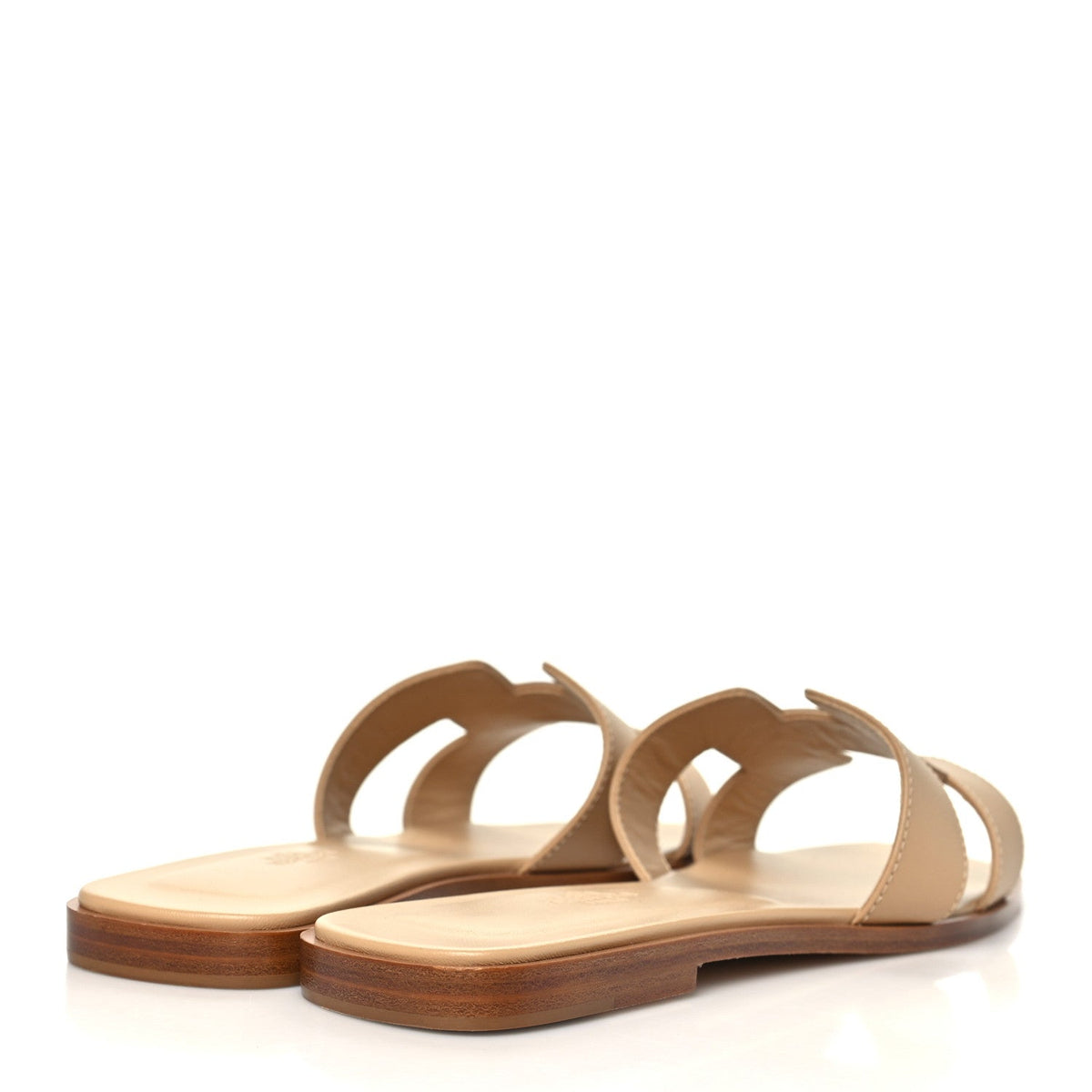 Hermes Box Calfskin Women's Oran Sandals 39 Camel