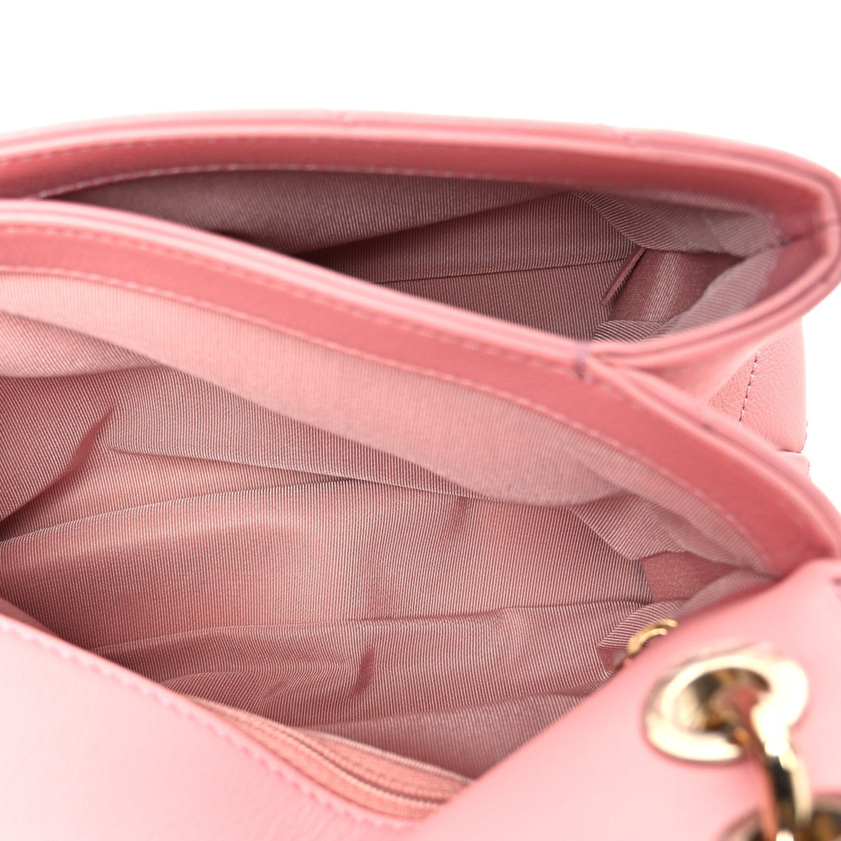 Small Calfskin Flap Shoulder Bag - Pink