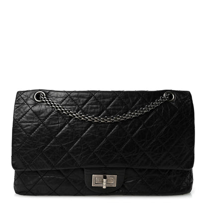 Quilted Calfskin Flap Shoulder Bag - Black
