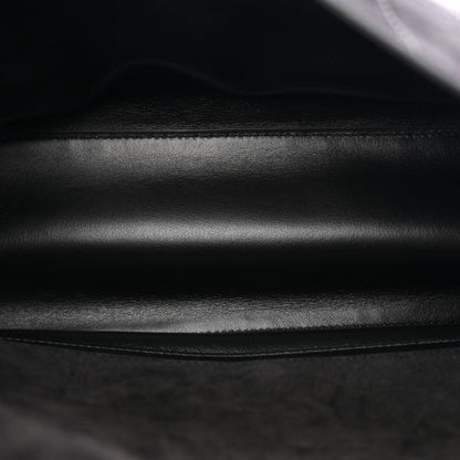 Small Calfskin Suede Flap Shoulder Bag - Black