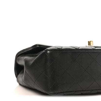 Mini Quilted Lambskin Flap Shoulder Bag - Tan