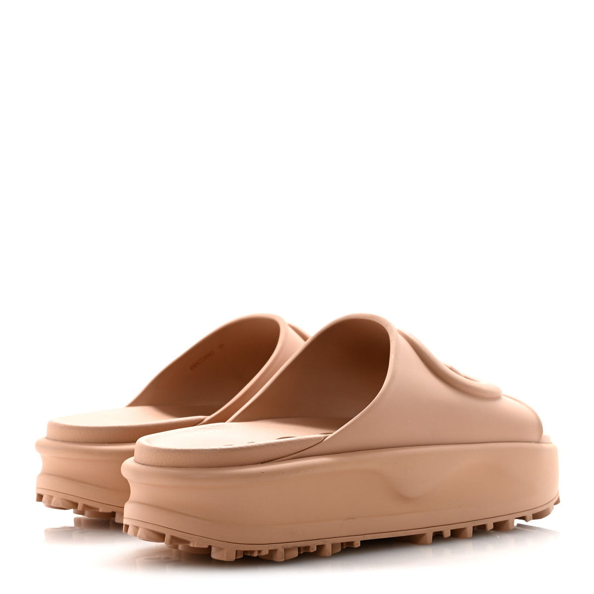 Gucci Rubber Men's Interlocking G Platform Slide Sandals 9 Vintage Camel