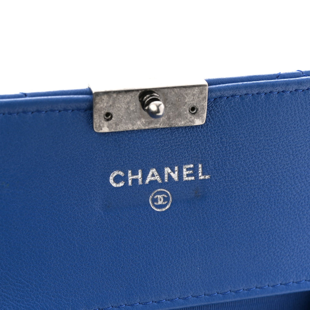 Quilted Lambskin Clutch Bag - Blue