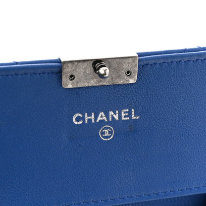 Quilted Lambskin Clutch Bag - Blue