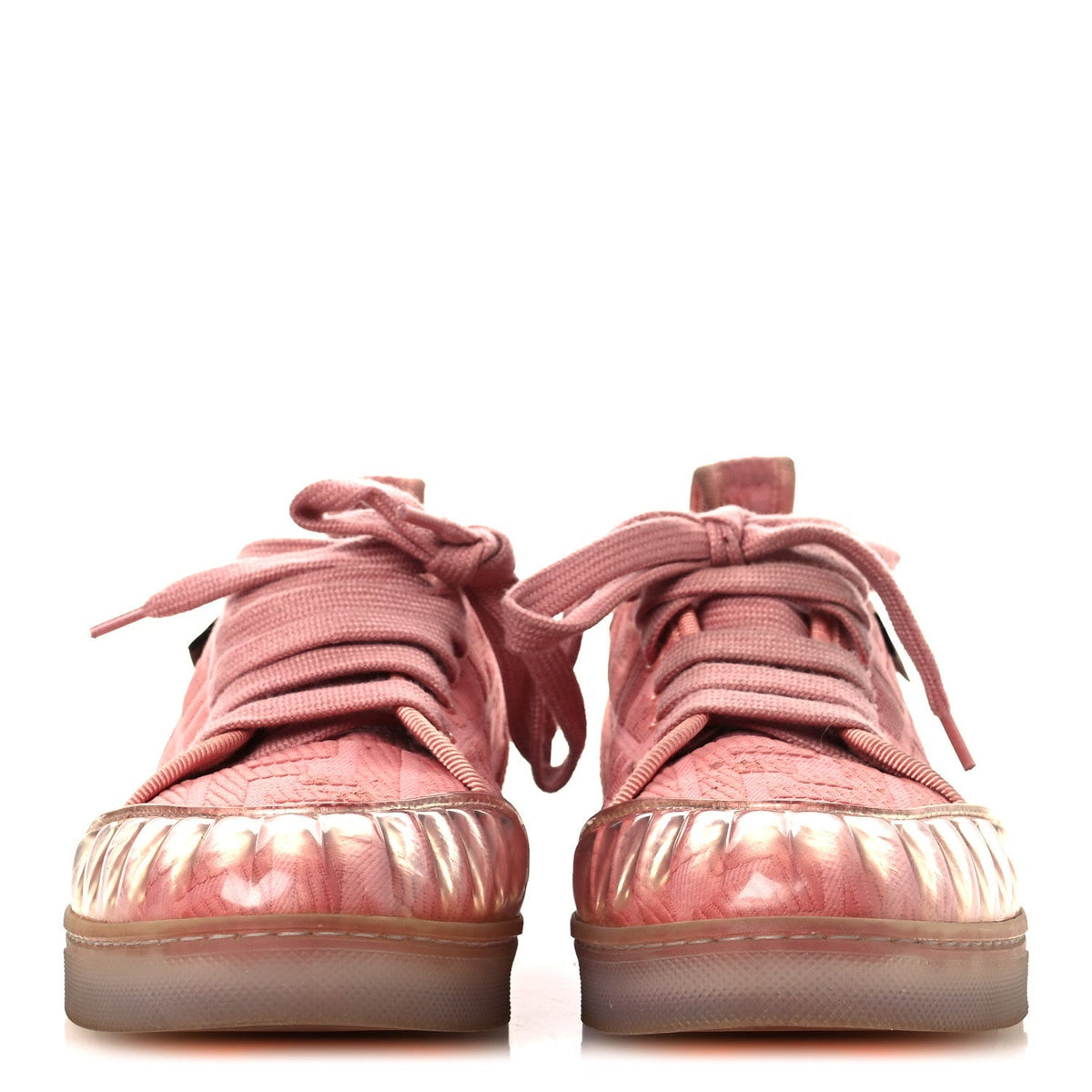 Fendi Corda FF Canvas Women's Promenade Low Top Sneakers 36.5 Pink